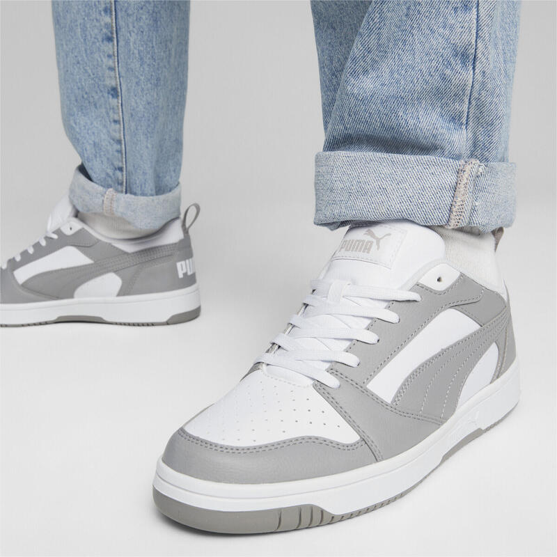 Rebound V6 Low Sneakers Erwachsene PUMA White Concrete Gray