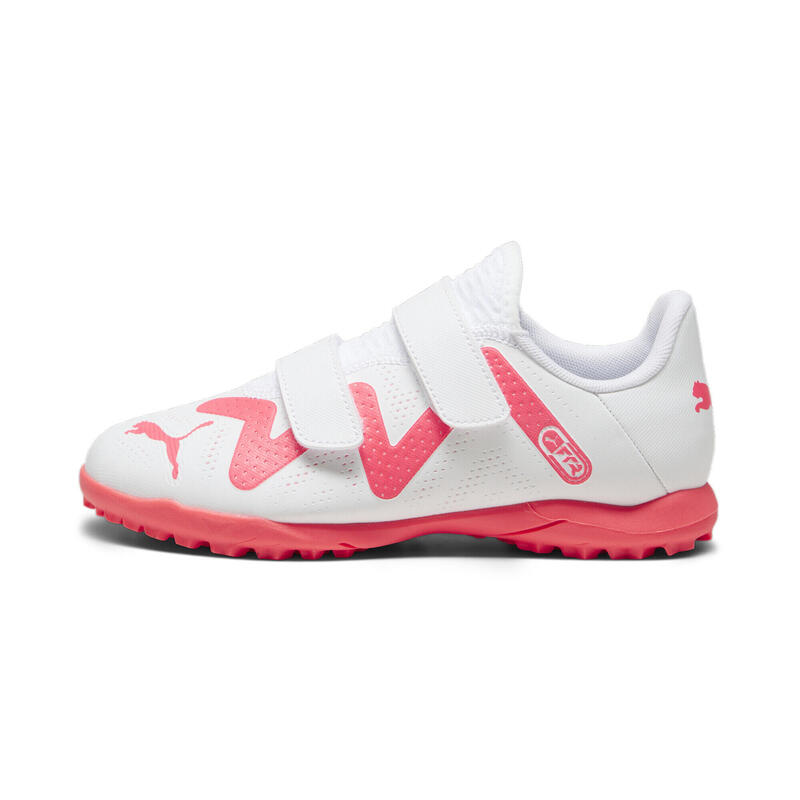 Scarpe da calcio FUTURE PLAY TT da ragazzi PUMA White Fire Orchid Red