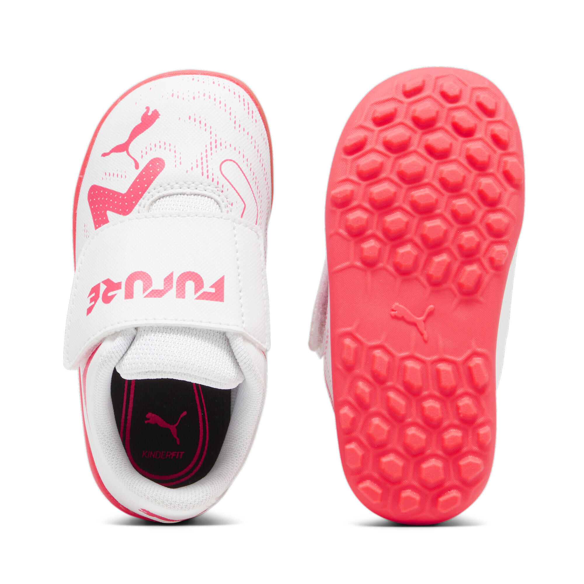 Botas de fútbol FUTURE PLAY TT Niños pequeños PUMA White Fire Orchid Red 4/6