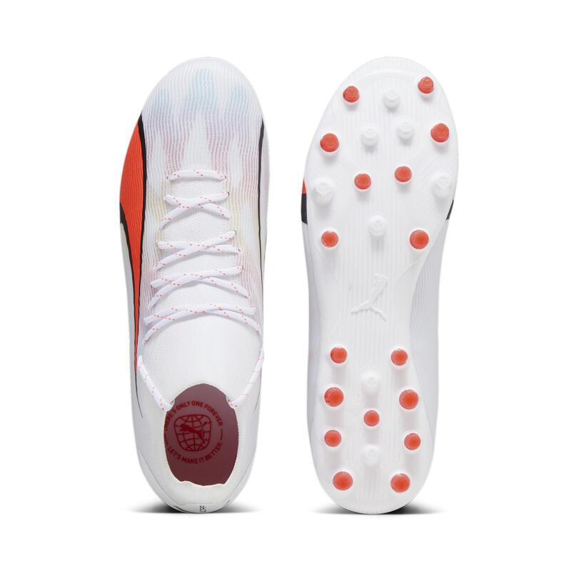 Botas de fútbol ULTRA PRO MG Hombre PUMA White Black Fire Orchid Red