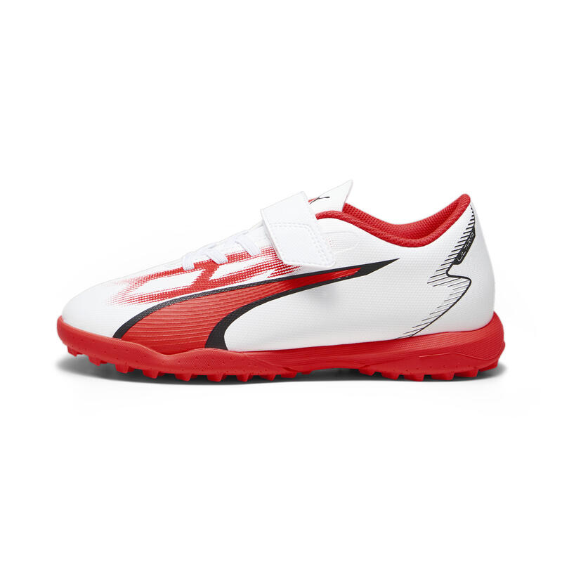 ULTRA PLAY TT Fußballschuhe Jugendliche PUMA White Black Fire Orchid Red