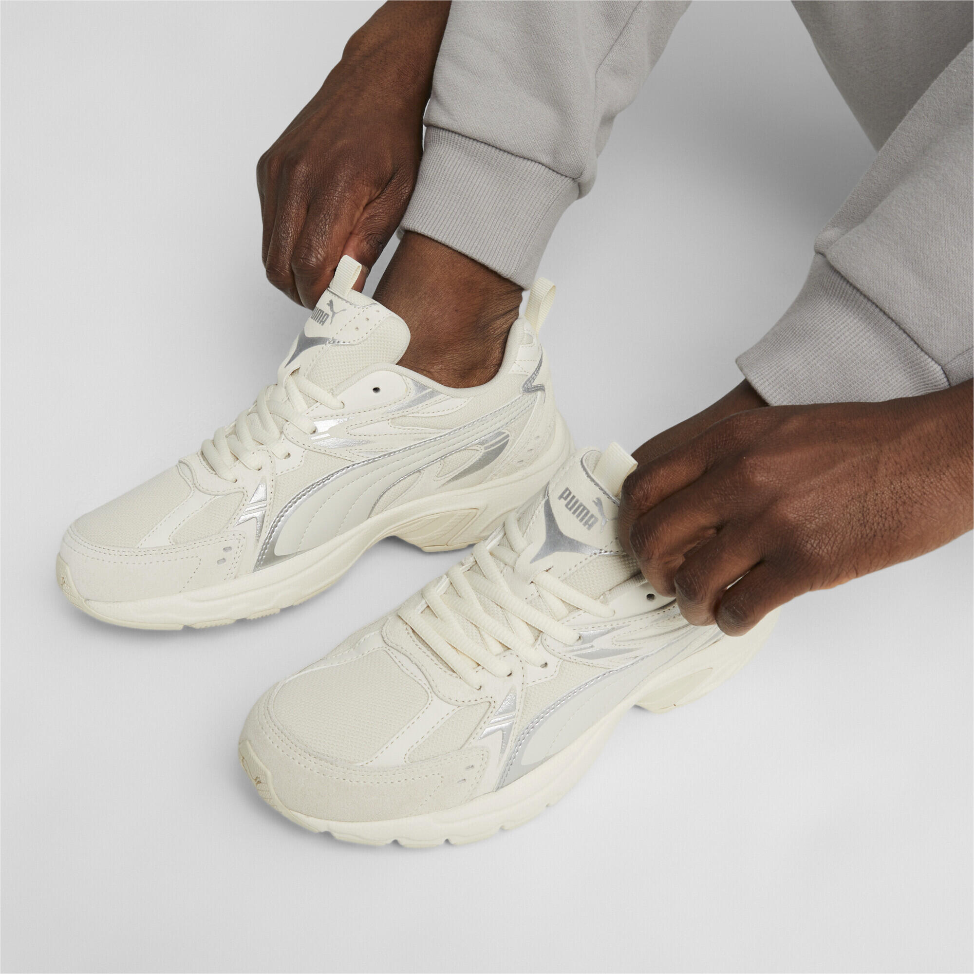 Sneakers Milenio Tech Suede PUMA Alpine Snow Vapor Gray Frosted Ivory White 2/7