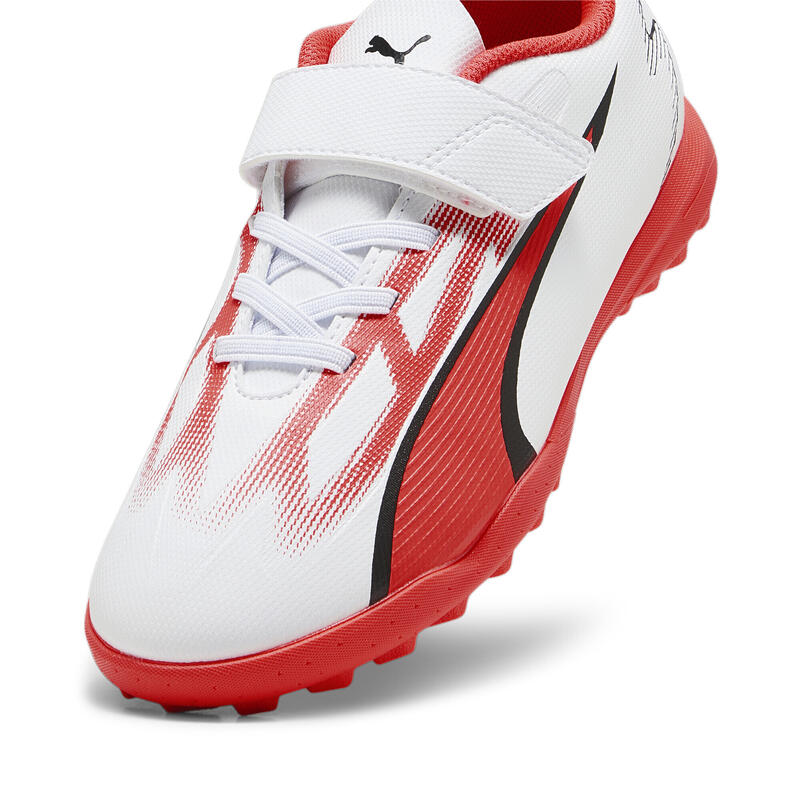 ULTRA PLAY TT Fußballschuhe Jugendliche PUMA White Black Fire Orchid Red