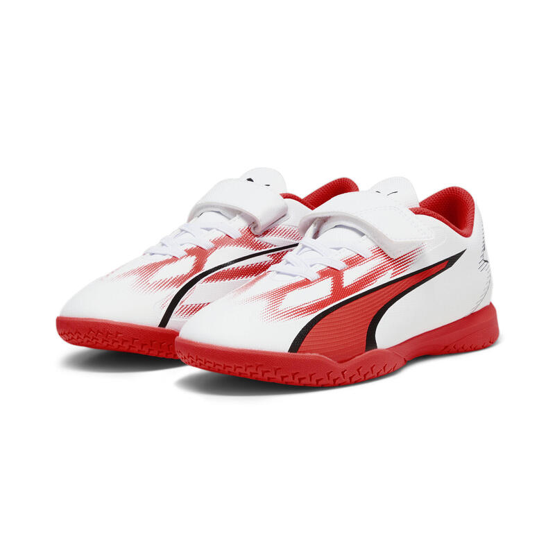 Botas de fútbol Niños ULTRA PLAY IT PUMA White Black Fire Orchid Red