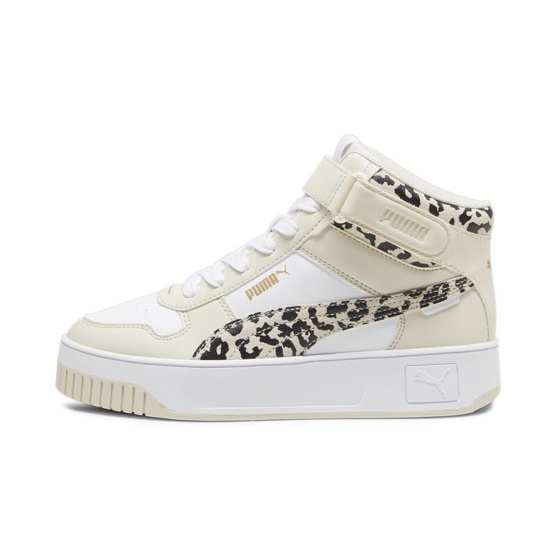 Carina Street Animal halfhoge sneakers voor dames PUMA White Alpine Snow Gold