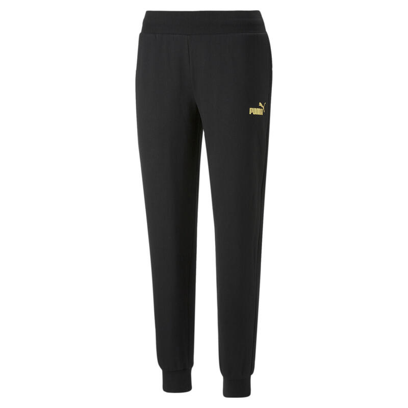 Pantaloni Essentials+ metallizzati da donna PUMA Black Gold Foil HR9480 Pantaloni Essentials+ metallizzati da donna PUMA Black Gold Foil HR9480