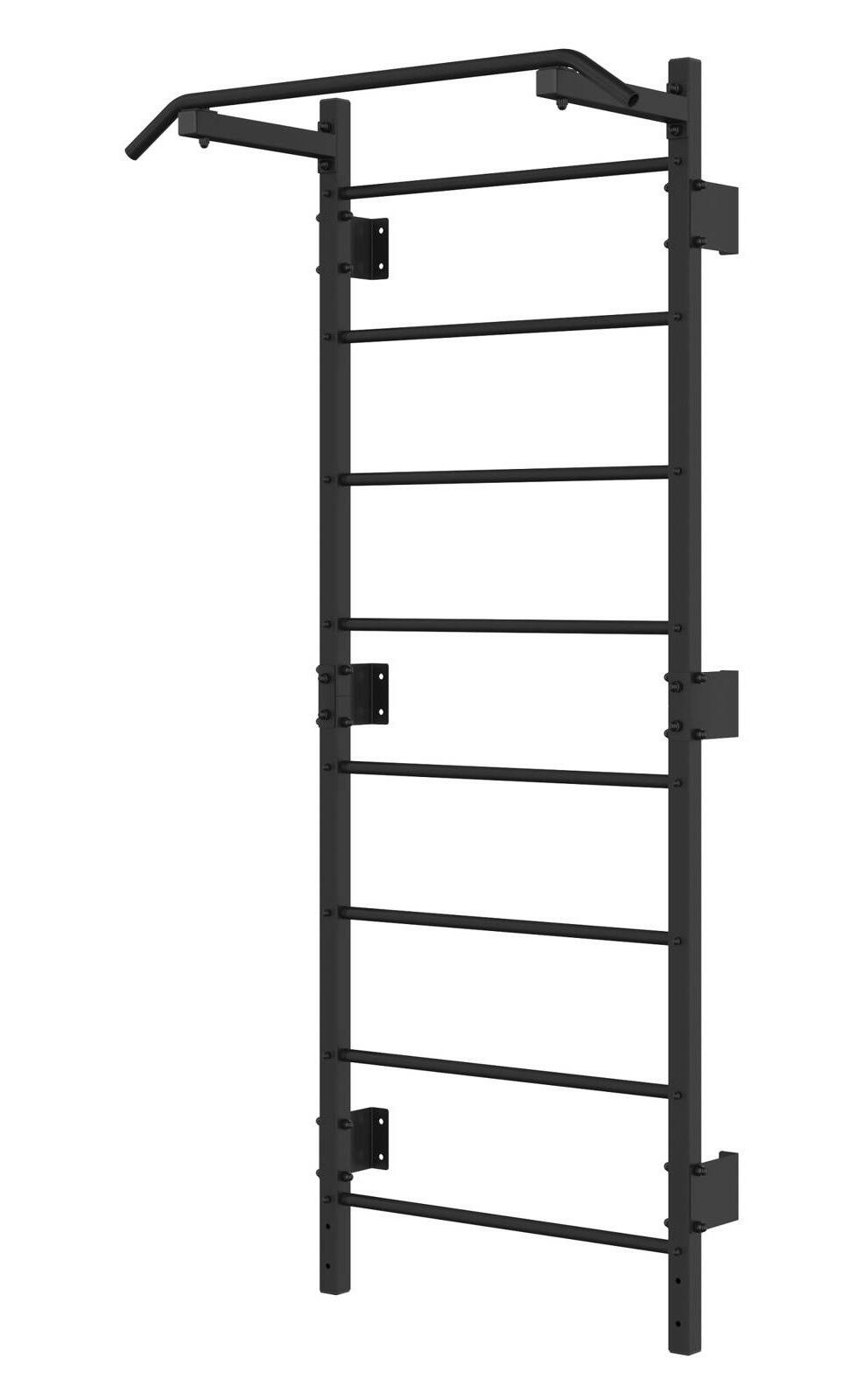 Drabinka gimnastyczna metalowa z drążkiem UNDERFIT 228 x 115 cm czarna 1/4
