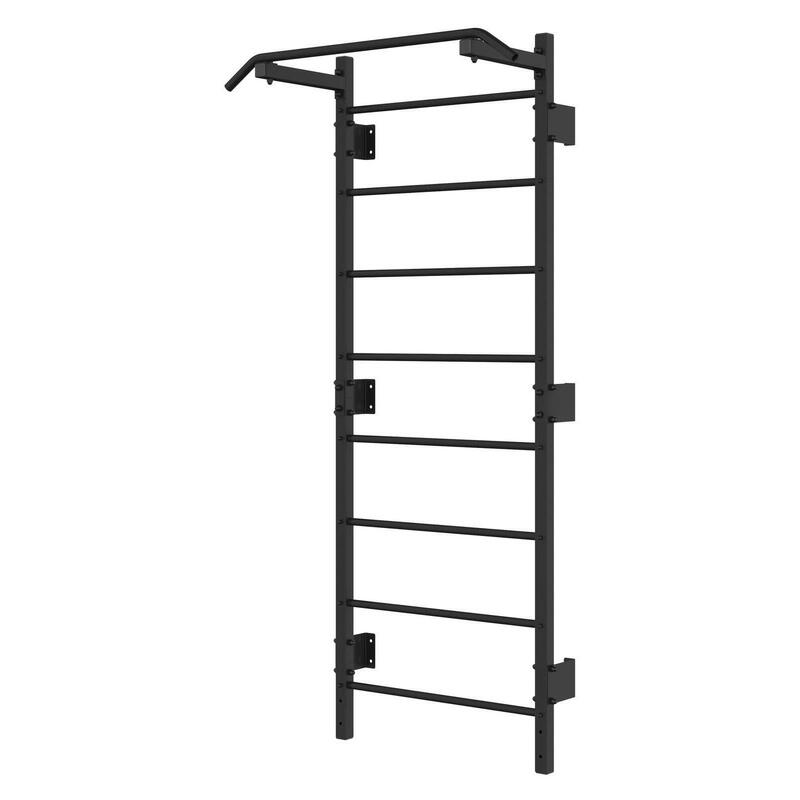 Drabinka gimnastyczna metalowa z drążkiem UNDERFIT 228 x 115 cm czarna