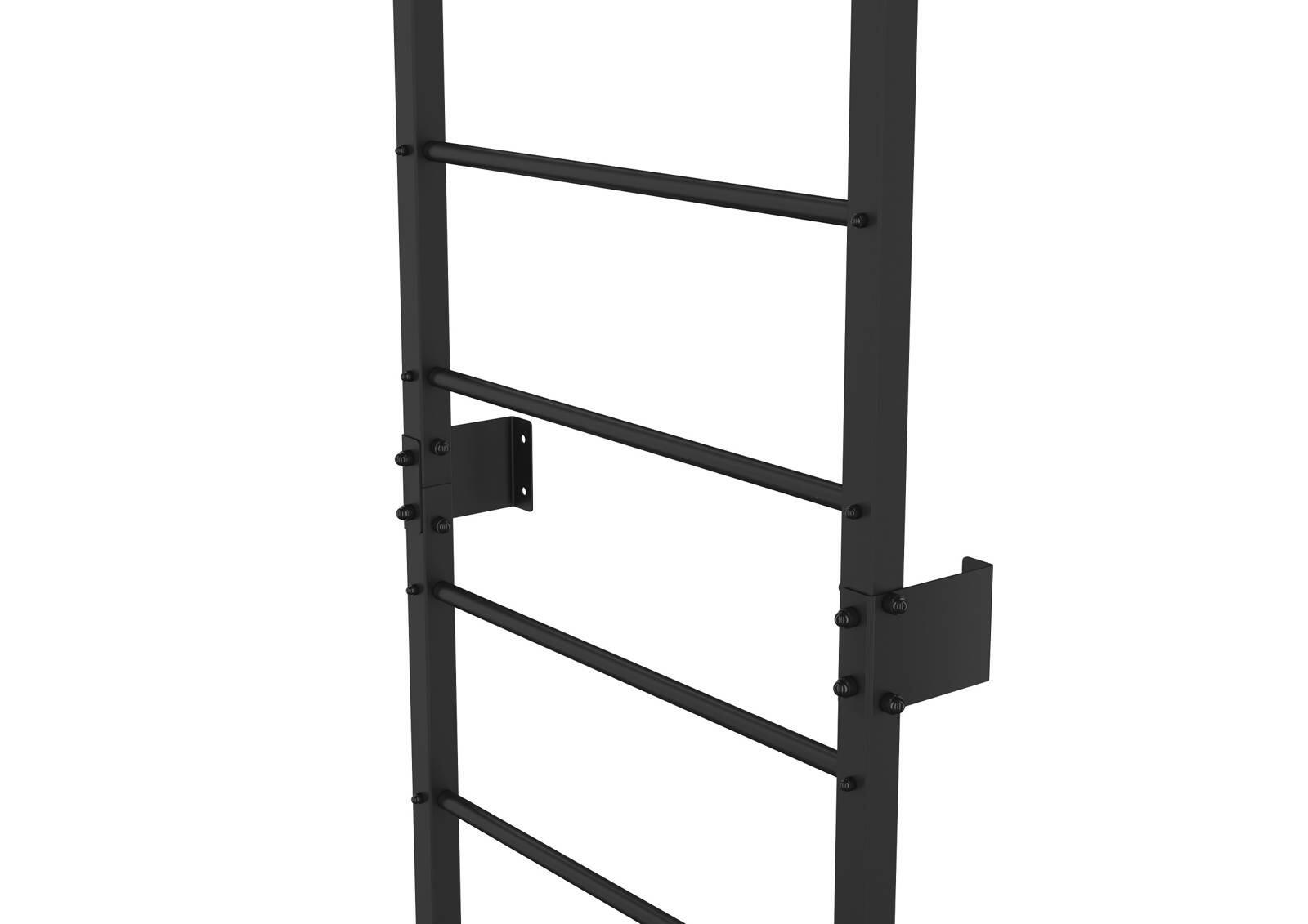 Drabinka gimnastyczna metalowa z drążkiem UNDERFIT 228 x 115 cm czarna 2/4