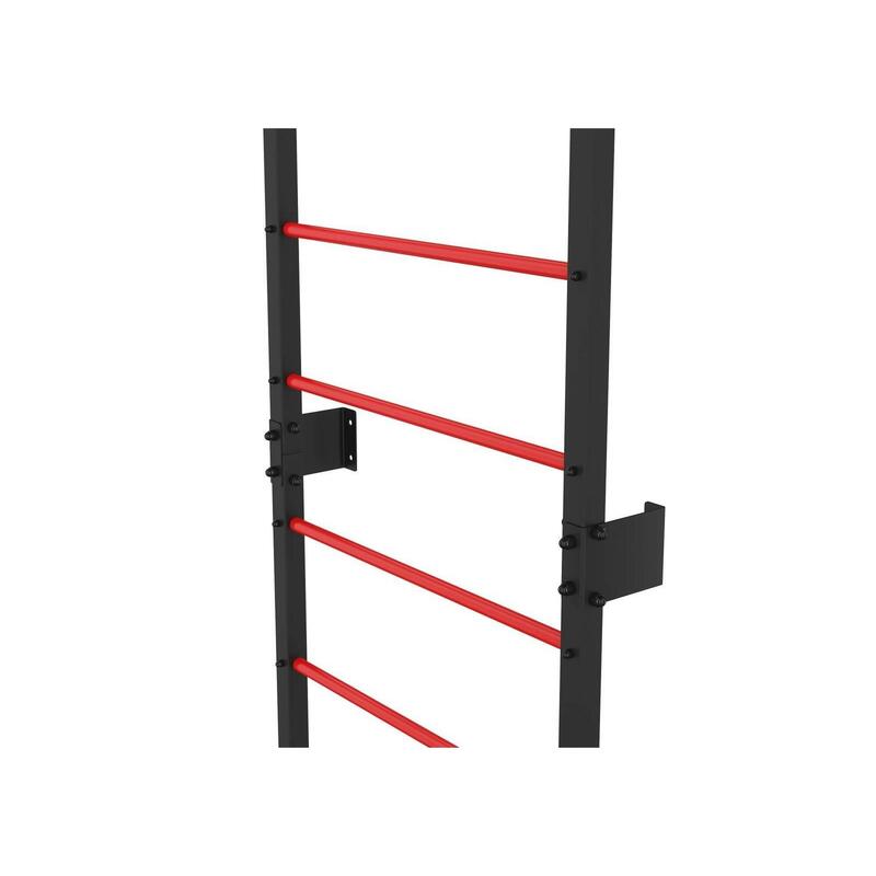 Drabinka gimnastyczna metalowa UNDERFIT 228 x 115 cm z drążkiem czerwona