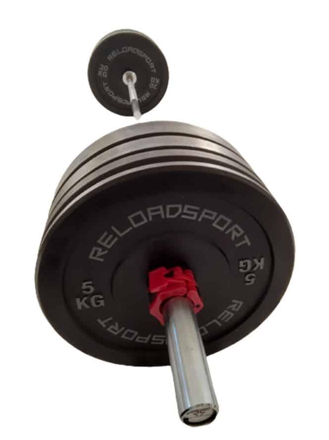 RELOAD SPORT Olympische halterstang met halterschijven bumper plates