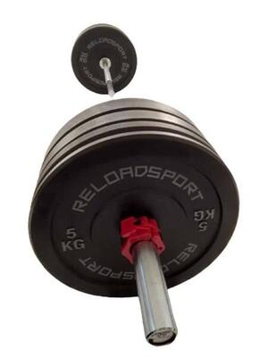 Olympische halterstang met halterschijven bumper plates