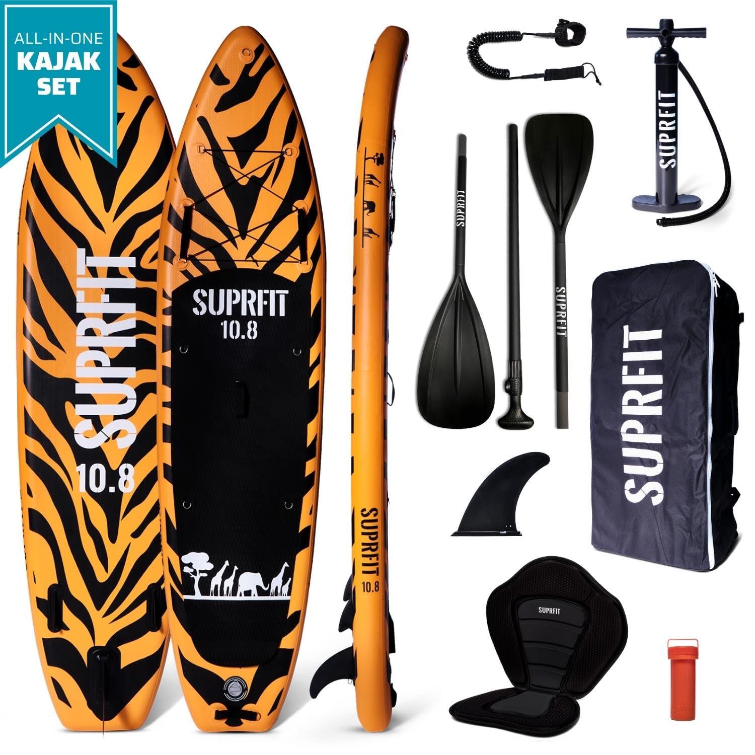 Conjunto de prancha sup suprfit tiger incl. Assento e remo de caiaque