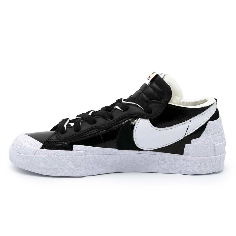 Nike Blazer Low X Sacai Blk Lakleder Zwart Volwassenen