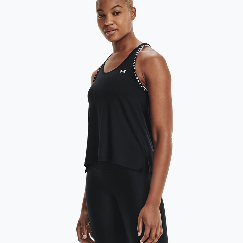 Ua Knockout Tank női rövid ujjú sport póló - fekete