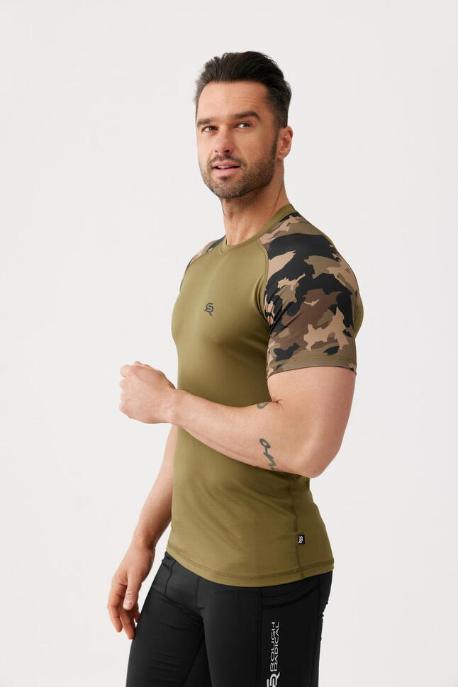 Koszulka termoaktywna fitness męska Rough Radical moro Furious Army