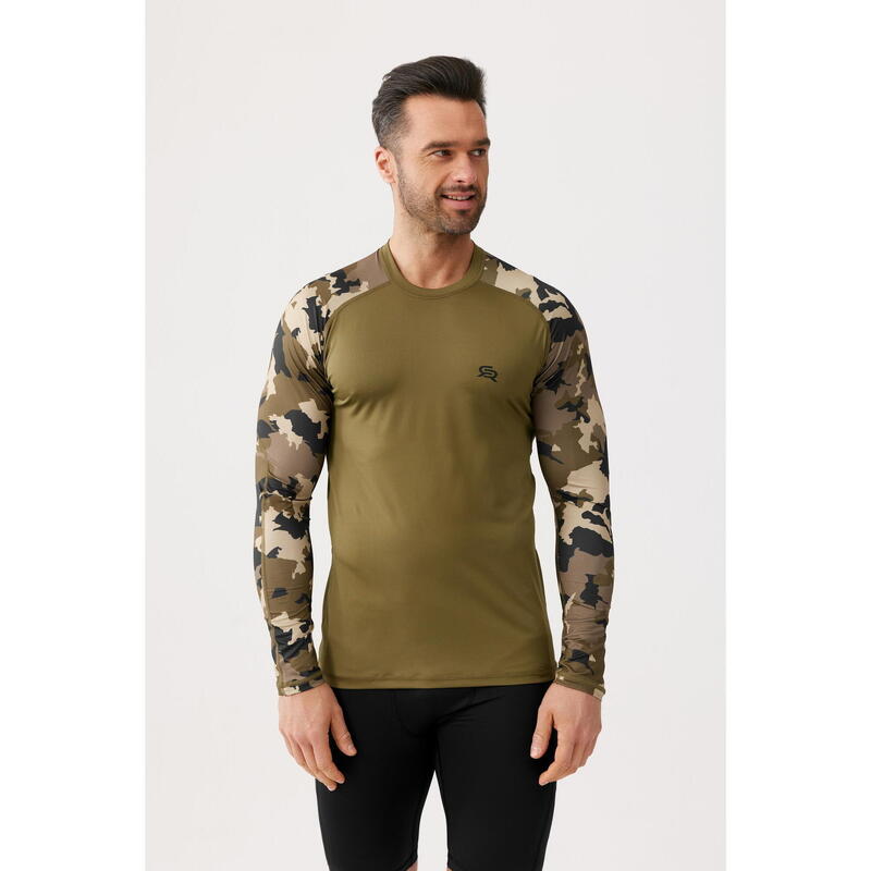 T-shirt termica da allenamento da uomo Rough Radical moro Furious Army LS