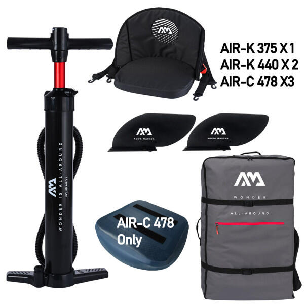 caiaque insuflável aqua marina tomahawk air-k 2pessoas 6/6