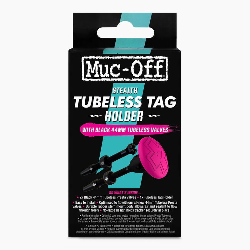 Tubeless Tag Holder & 44 mm Valves - noir