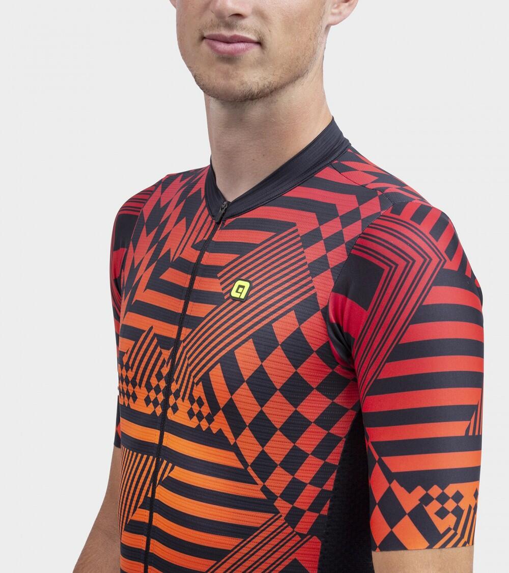 Maillot Manches Courtes Alé Checker Rouge 5/7