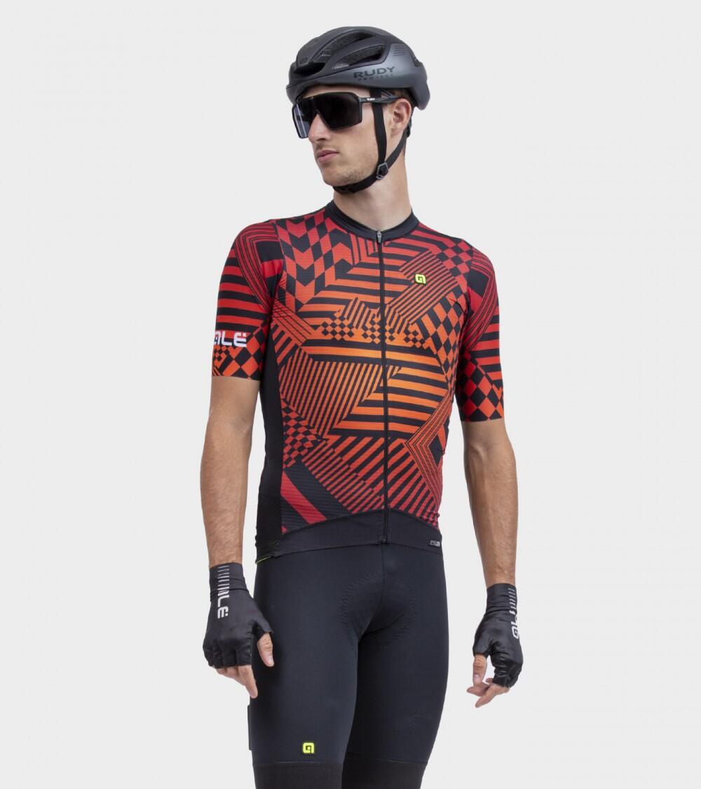 Maillot Manches Courtes Alé Checker Rouge 3/7