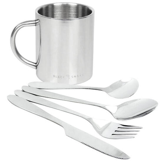 Camping Besteck 'lunch' und Thermotasse Set | Edelstahl