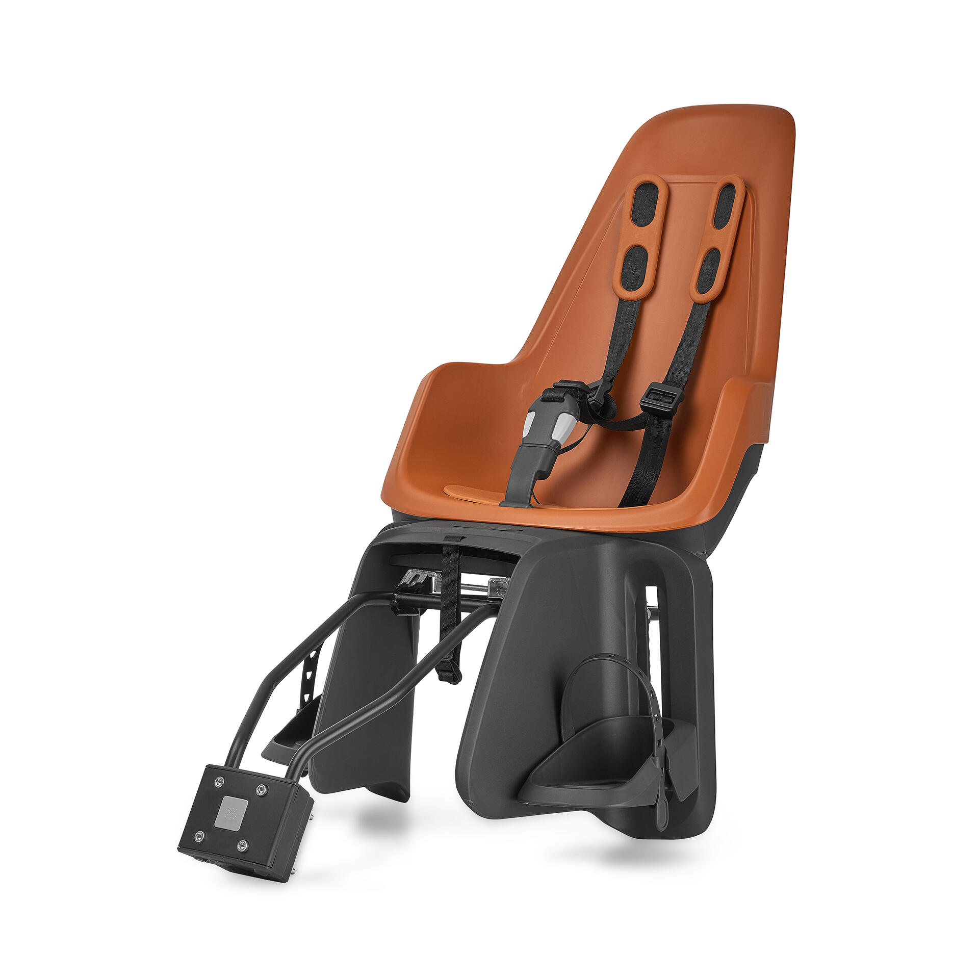 Cadeira bicicleta traseira criança quadro e porta-bagagem castanho chocolate