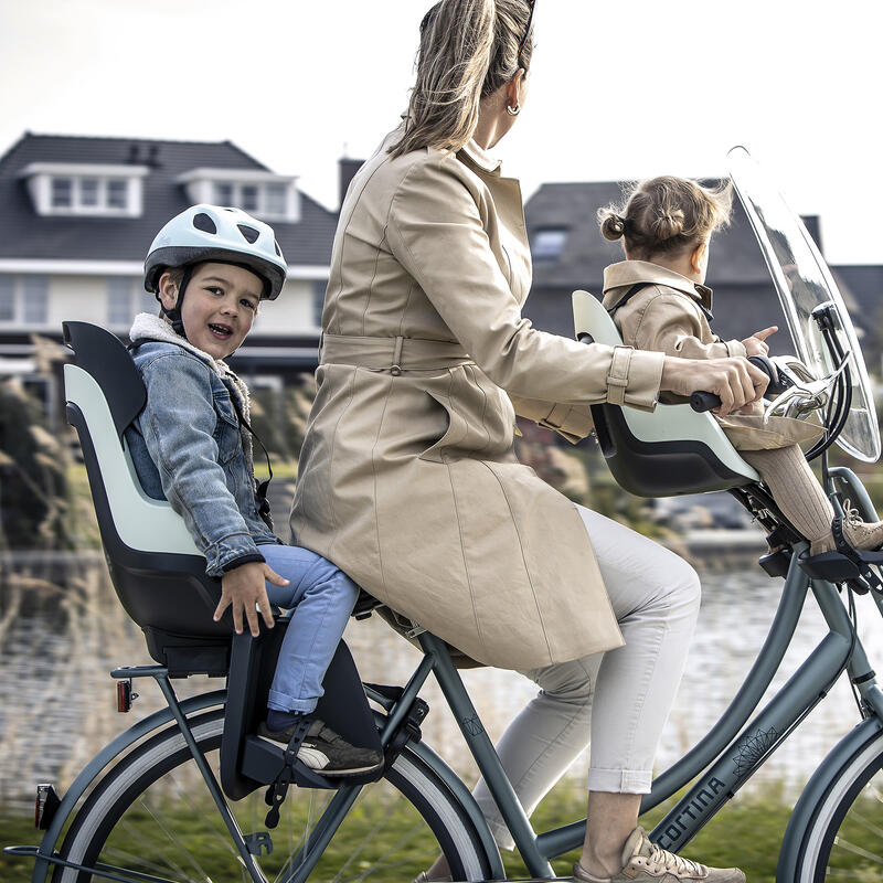 Seggiolino Posteriore Bambini Bicicletta Portapacchi Menta Marshmallow