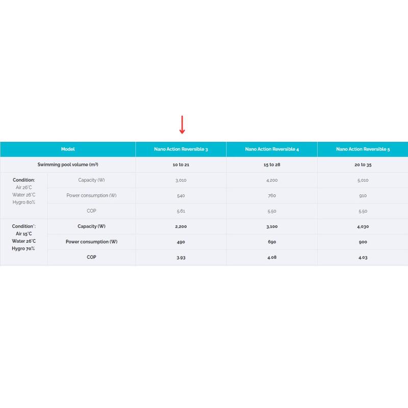 Zwembad warmtepomp voor zwembad tot 21 m3 - Poolex Nano Action Reversible 3