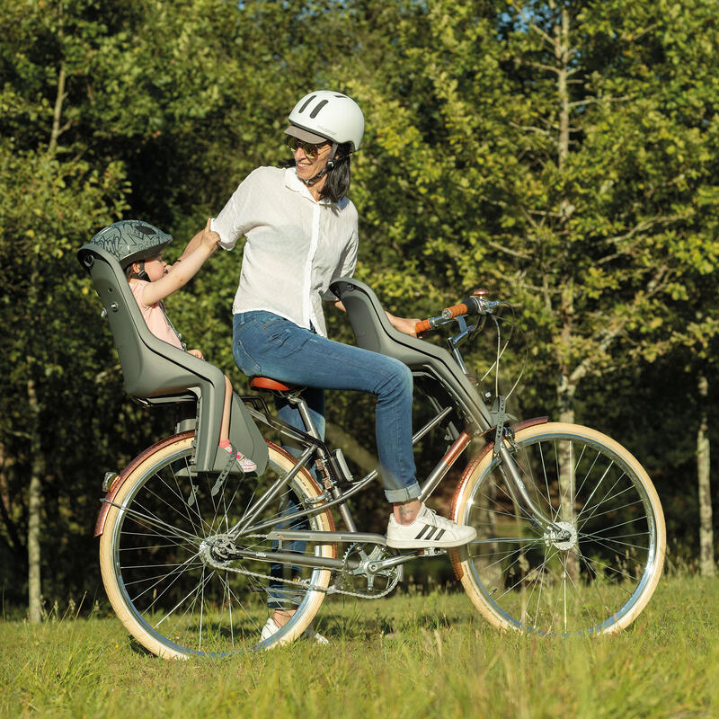 Hinterer Fahrradsitz für kleine Rahmen und 29er Räder Bubbly Braun und Grün