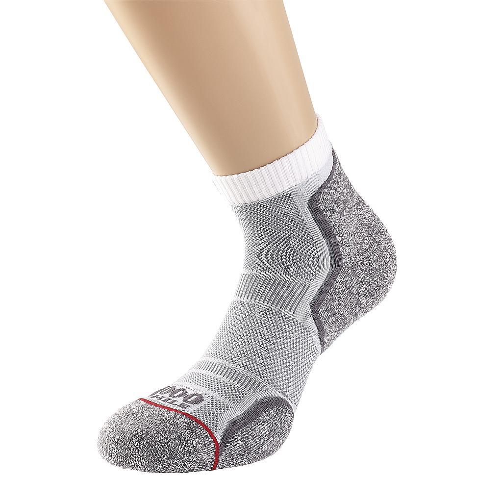 1000 MILE Womens/Ladies Run Ankle Socks (White/Grey)