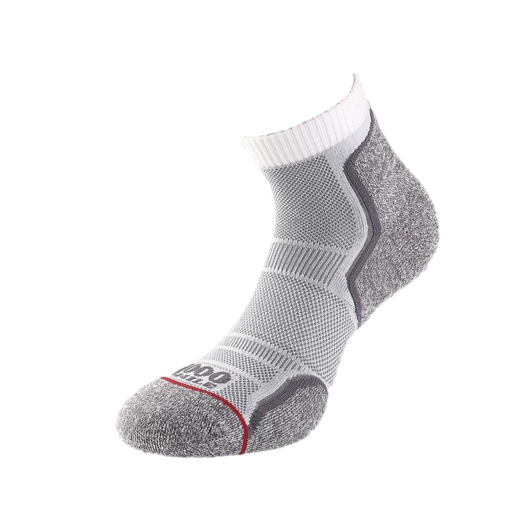 1000 MILE Mens Run Ankle Socks (White/Grey)