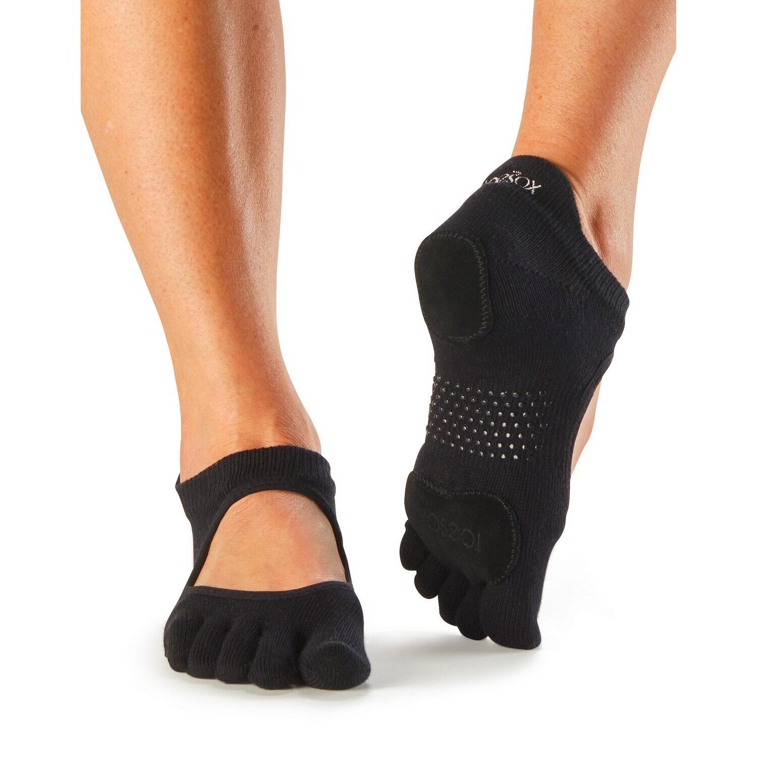 FITNESS-MAD Womens/Ladies Prima Bellarina Leather Toe Socks (Black)
