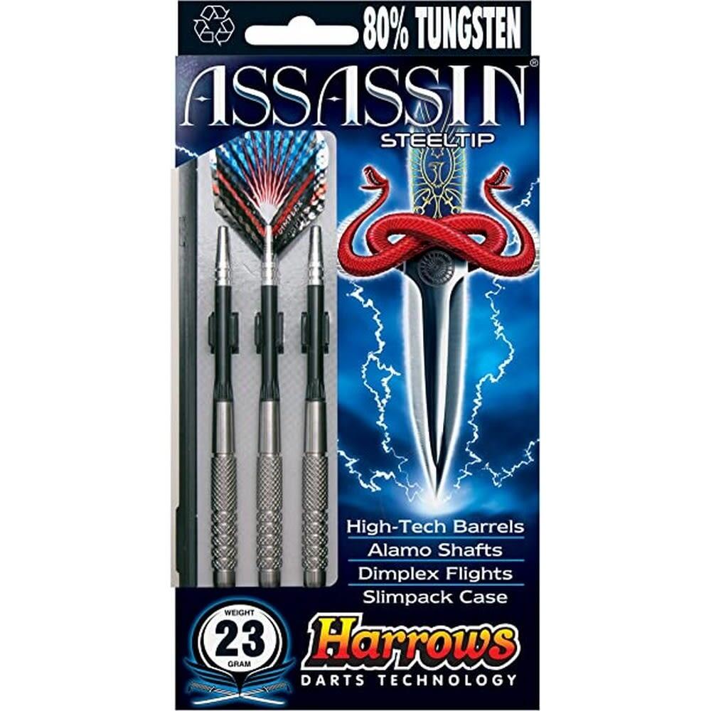 HARROWS Assassin Tungsten Darts (Pack of 3) (Silver/Black)