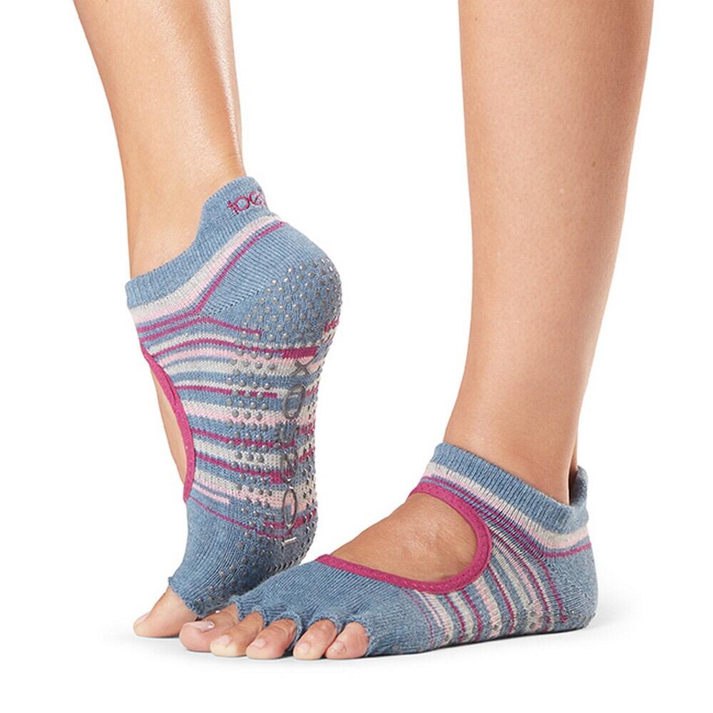 FITNESS-MAD Womens/Ladies Bellarina Gypsy Half Toe Socks (Light Blue/Pink)
