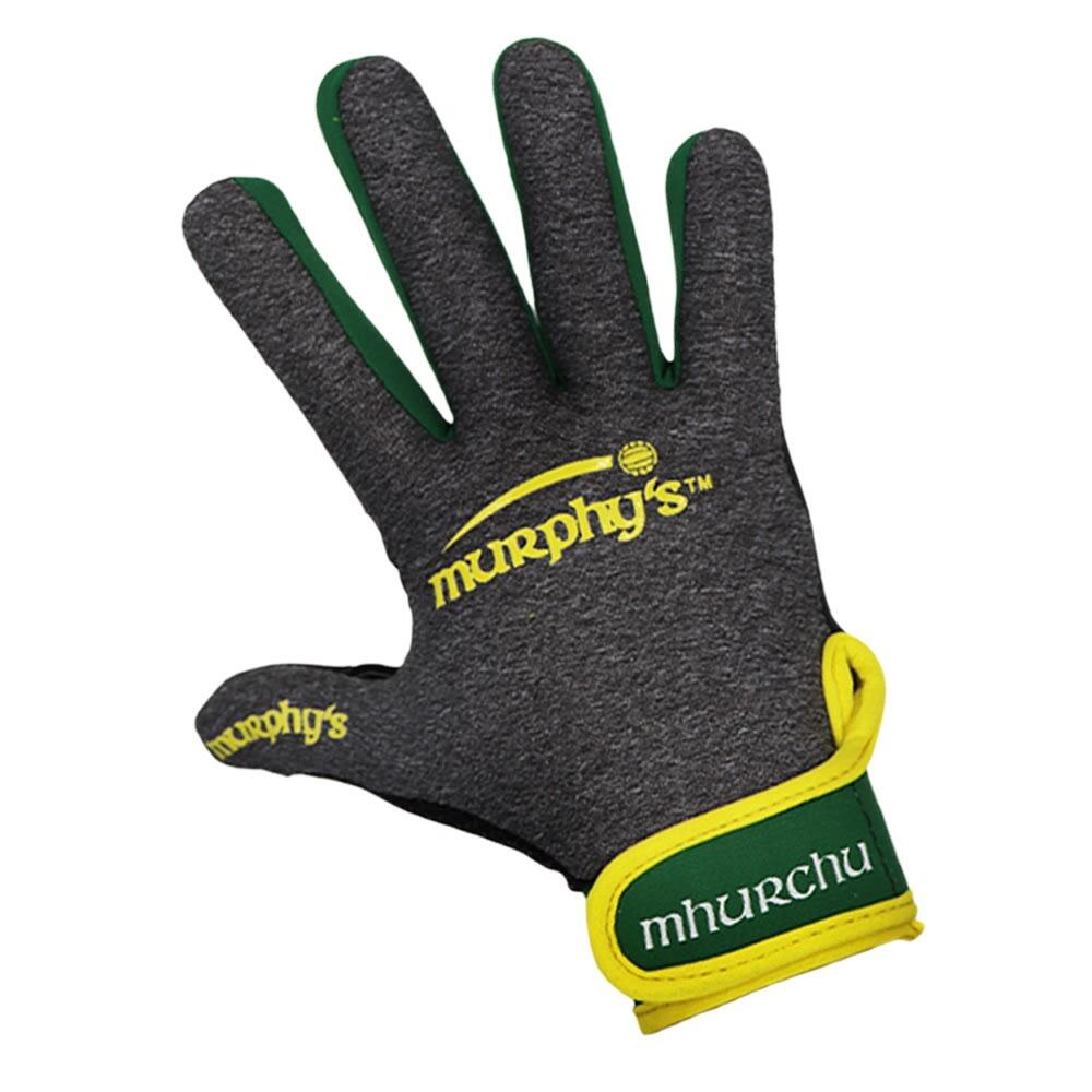 Unisex Adult Contrast Gaelic Gloves (Grey/Green/Yellow) 1/3