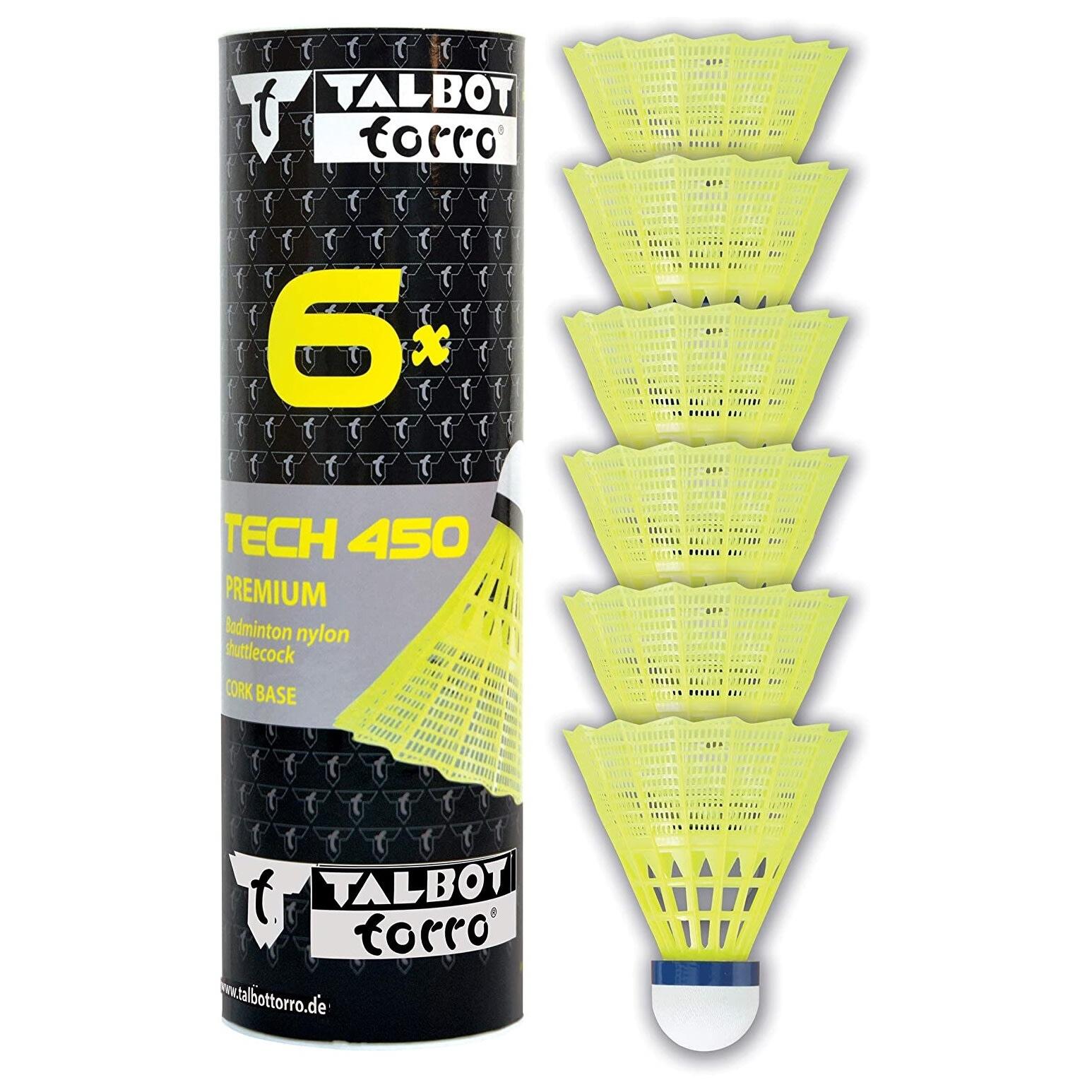 Tech 450 Premium Nylon Shuttlecock (Pack of 6) (Yellow) 2/3