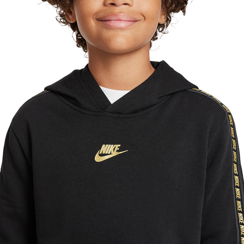 Kapuzenpullover für Sport Kinder Schwarz/Gold metallic