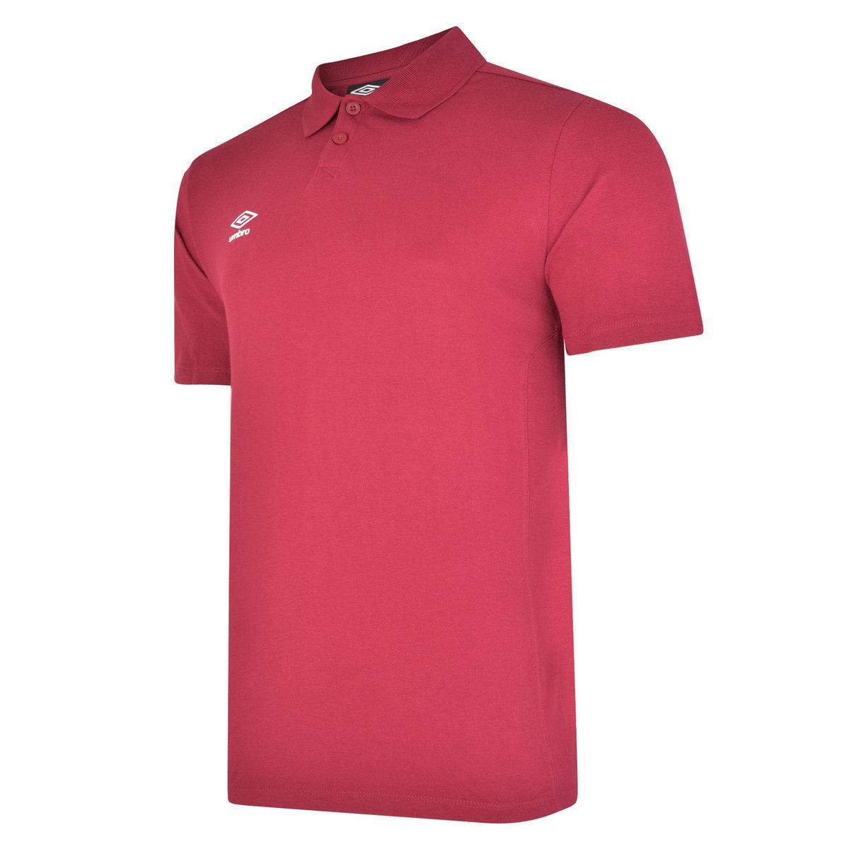 Mens Essential Polo Shirt (New Claret/White) 1/2