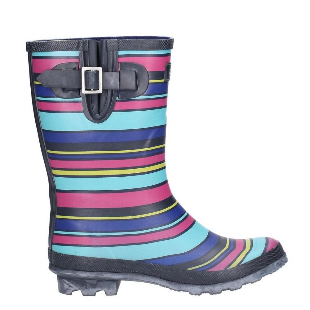 Womens/Ladies Paxford Elasticated Mid Calf Wellington Boot (Multicolour/Stripe) 2/3