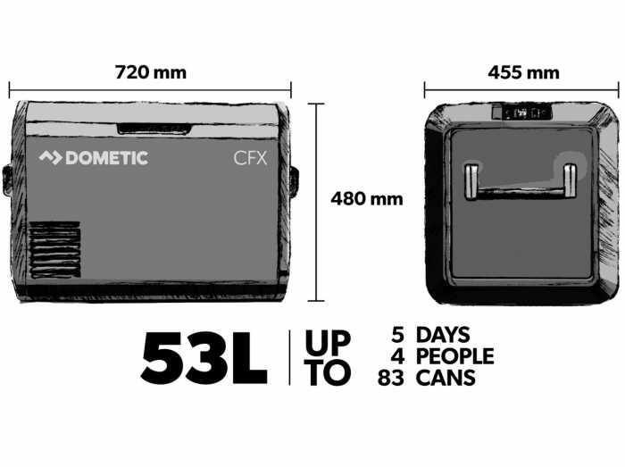 GLACIERE PORTABLE A COMPRESSION AVEC FONCTION GLACE - CFX 3 - 55 IM - DOMETIC 6/7