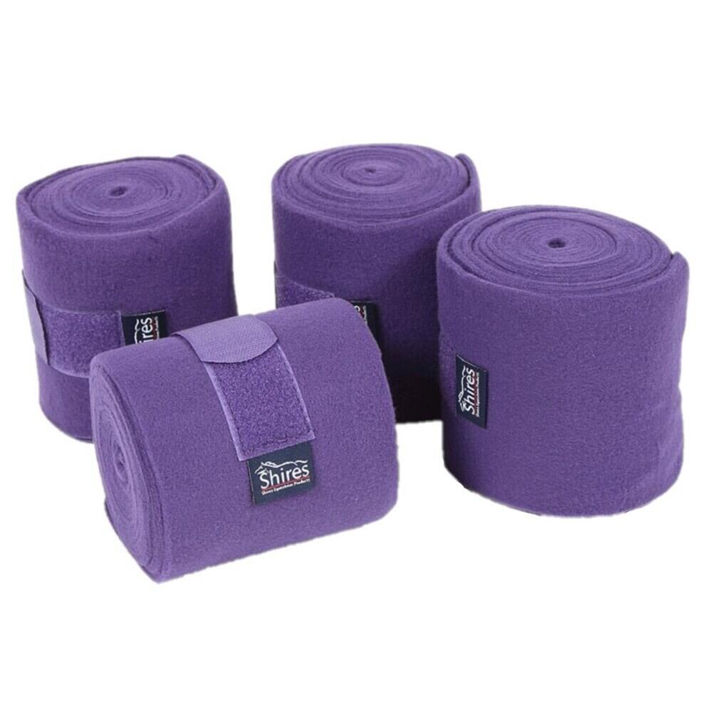 SHIRES Fleece Horse Bandages (Pack of 4) (Purple)