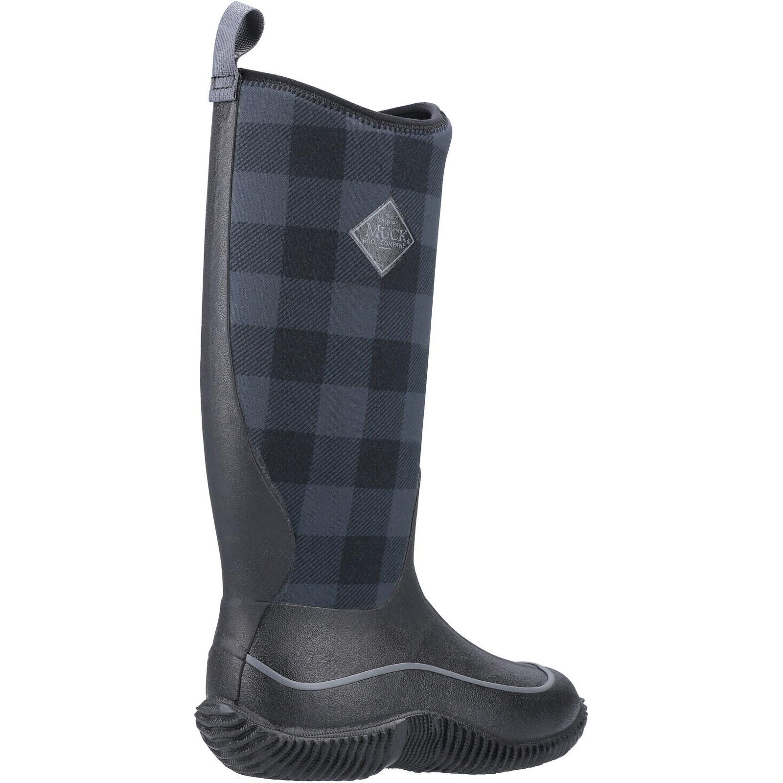 Womens/Ladies Hale Wellington Boot (Black/Grey Plaid) 2/4