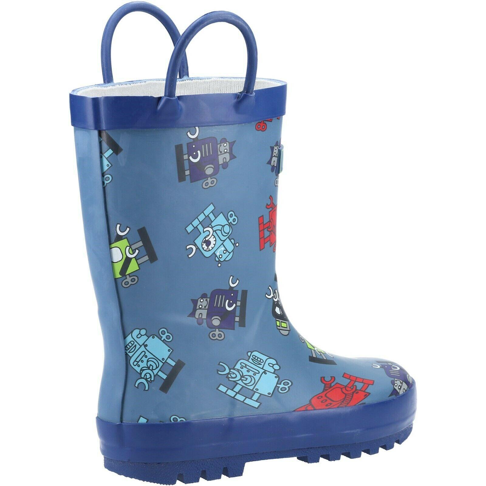 Childrens/Kids Puddle Robot Wellington Boots (Blue) 2/5
