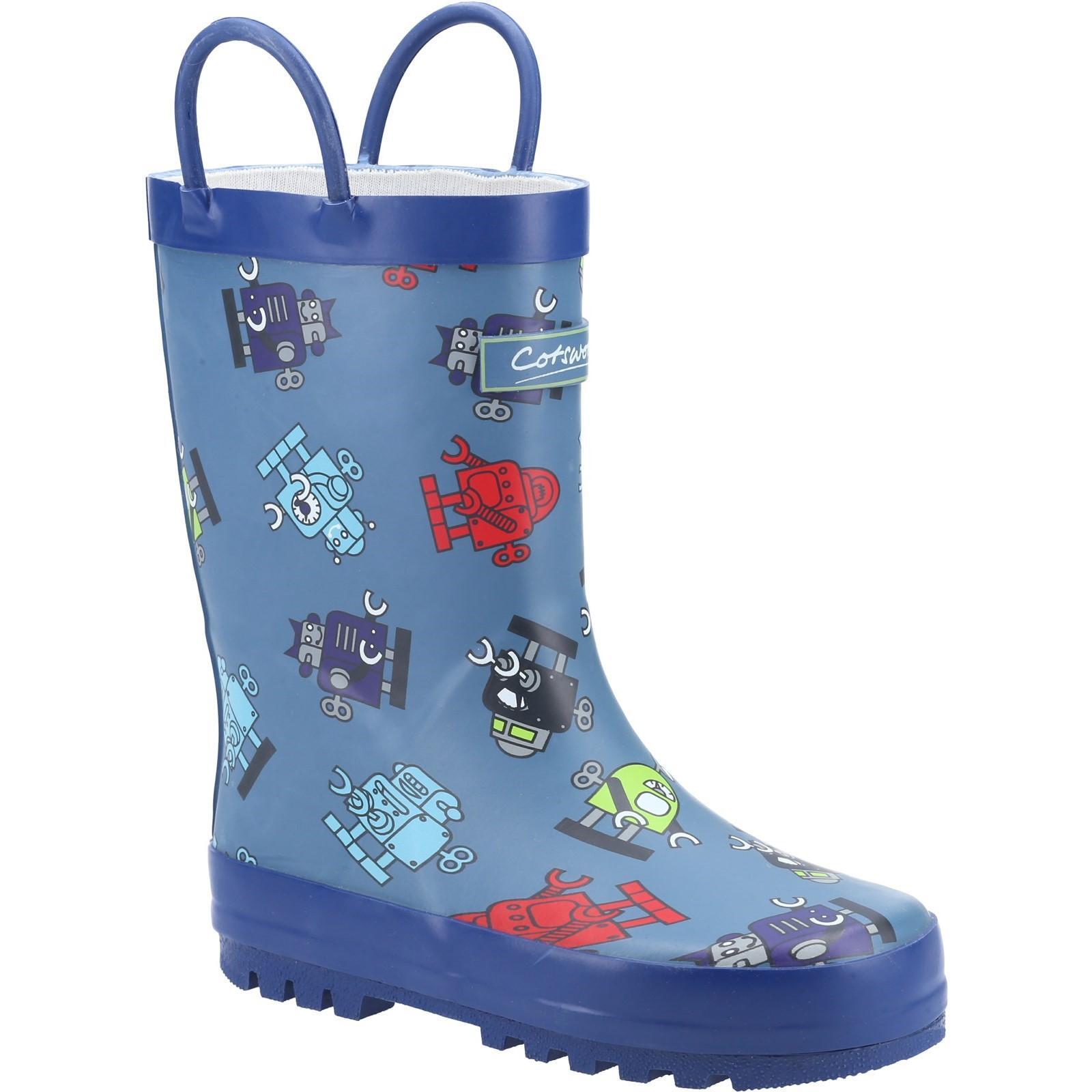 Childrens/Kids Puddle Robot Wellington Boots (Blue) 1/5