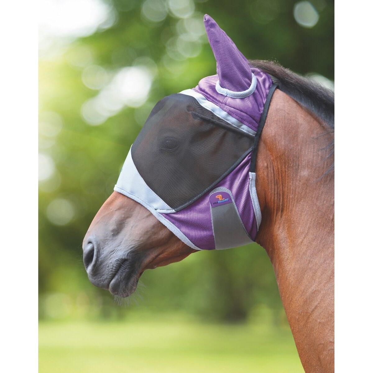 Deluxe Horse Fly Mask With Ears (Purple) 2/2