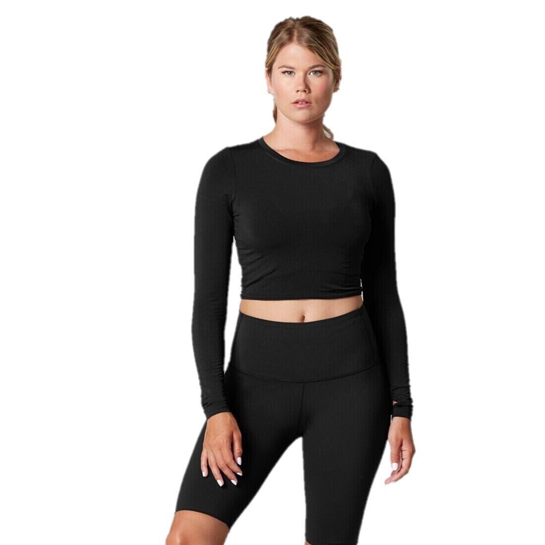 FITNESS-MAD Womens/Ladies Arabesque LongSleeved TShirt (Black)