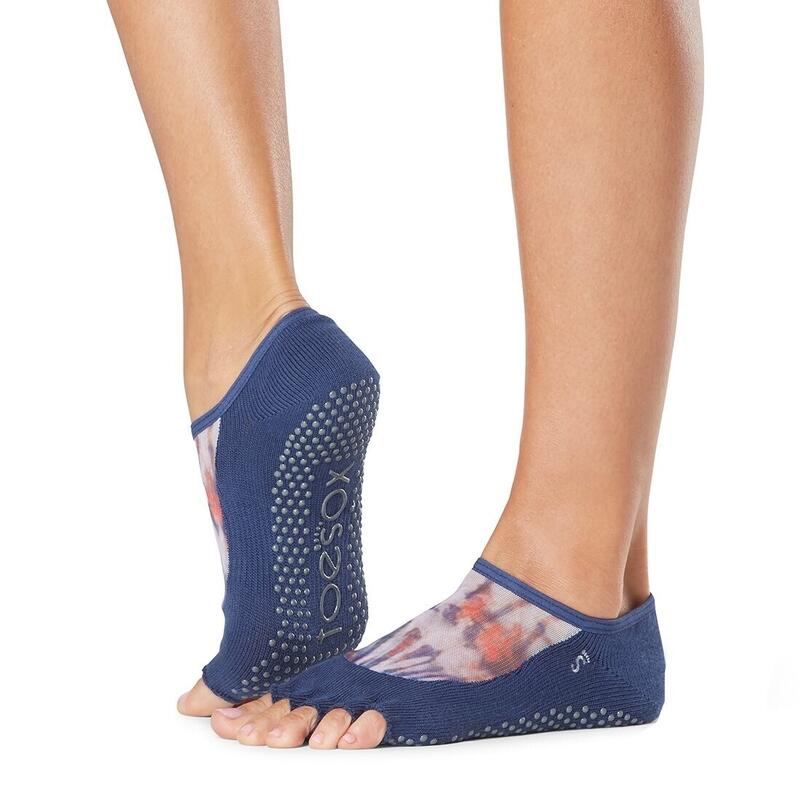 Womens/Ladies Elle Gypsy Half Toe Socks (Blue/Pink) FITNESS-MAD