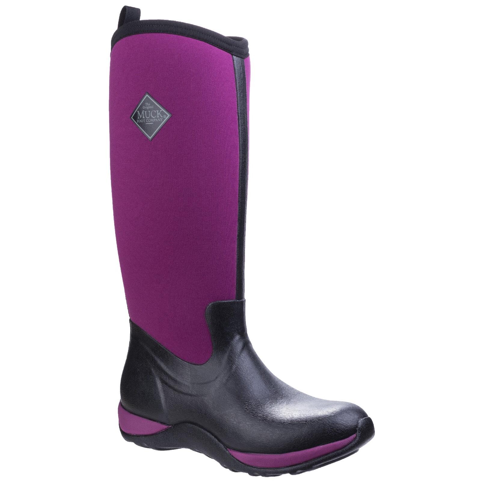 Unisex Arctic Adventure Pull On Wellington Boots (Black/Maroon) 1/2