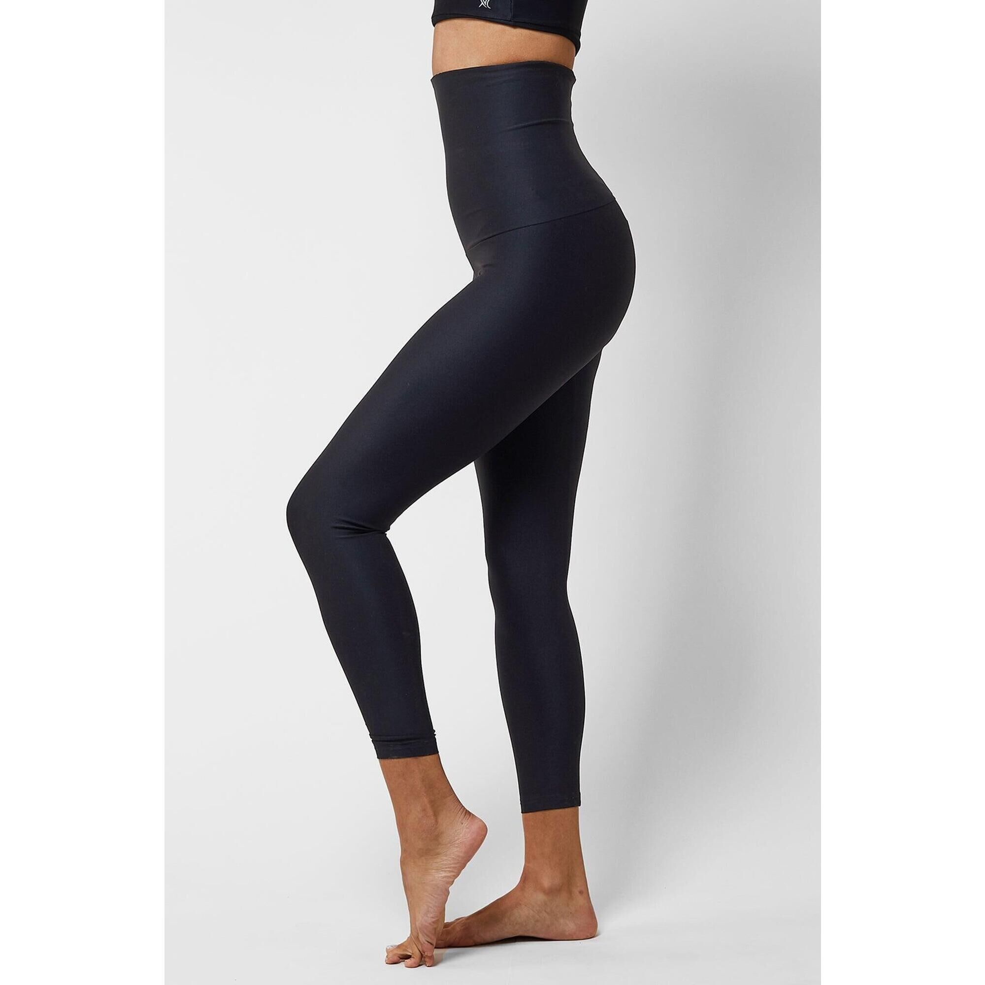 Extra Strong Compression Black Gym Leggings with Side Pockets & Tummy  Control– TLC Sport